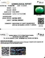 7.52/CT Natural Panna Stone with Govt. Lab Certificate-4551